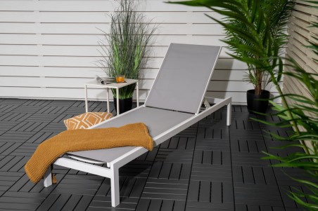 Copacabana solsäng vit/grå Venture Home