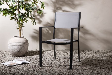 Copacabana matstol 2-pack grå/svart Venture Home