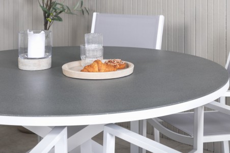 Copacabana matgrupp Ø140 cm grå/vit Venture Home