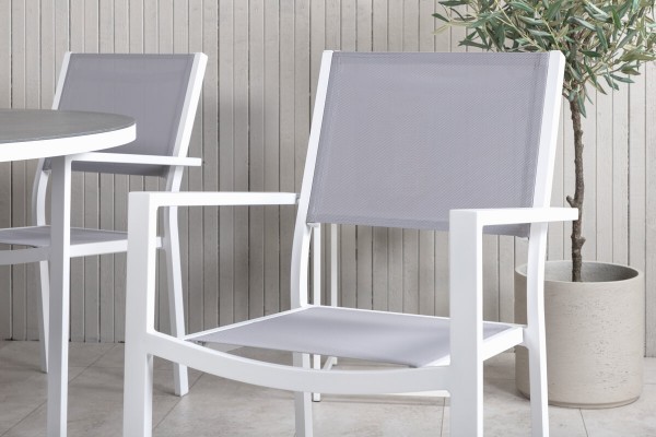 Copacabana matgrupp Ø140 cm grå/vit Venture Home