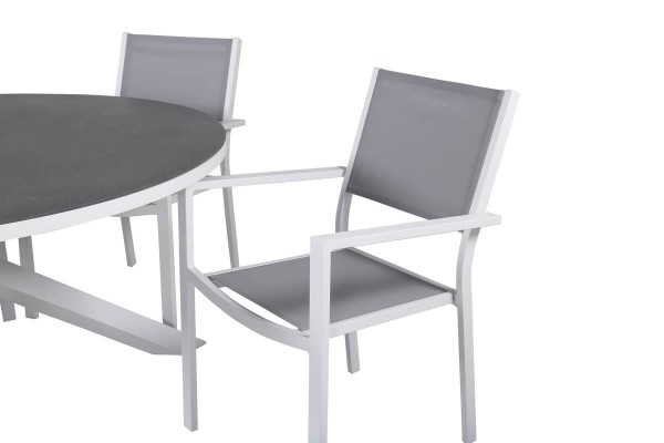 Copacabana matgrupp Ø140 cm grå/vit Venture Home