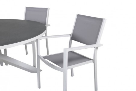 Copacabana matgrupp Ø140 cm grå/vit Venture Home