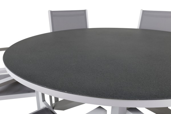 Copacabana matgrupp Ø140 cm grå/vit Venture Home