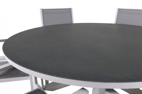 Copacabana matgrupp Ø140 cm grå/vit Venture Home