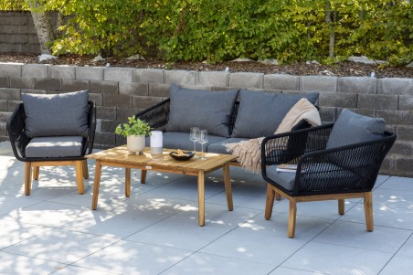 Chania soffgrupp svart/natur Venture Home