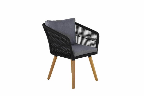 Chania karmstol 2-pack svart/natur Venture Home