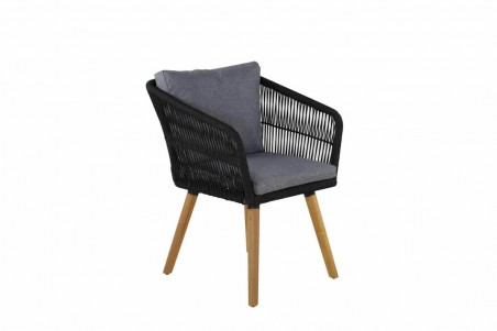 Chania karmstol 2-pack svart/natur Venture Home
