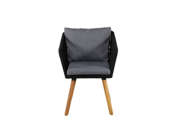 Chania karmstol 2-pack svart/natur Venture Home