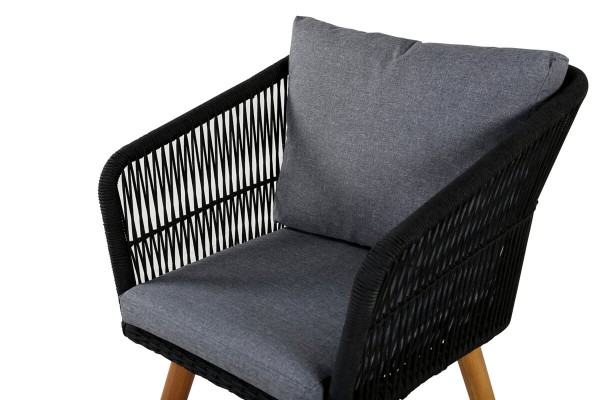 Chania karmstol 2-pack svart/natur Venture Home
