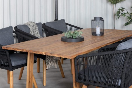 Chania karmstol 2-pack svart/natur Venture Home