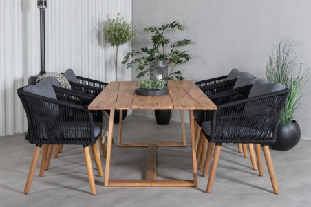 Chania karmstol 2-pack svart/natur Venture Home