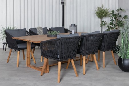 Chania karmstol 2-pack svart/natur Venture Home