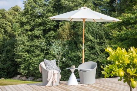 Cerox parasoll Ø270 cm vit Venture Home