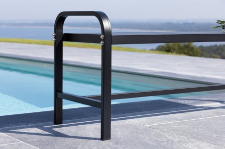 Cascais bänk 125x42x52 cm svart Venture Home