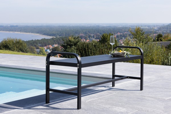 Cascais bänk 125x42x52 cm svart Venture Home