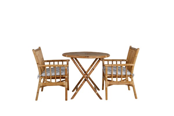 Cane rund matgrupp Ø80 cm natur Venture Home