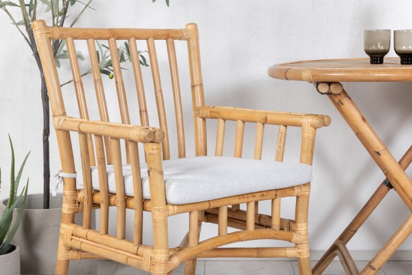 Cane rund matgrupp Ø80 cm natur Venture Home