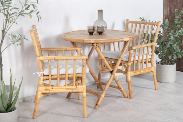 Cane rund matgrupp Ø80 cm natur Venture Home