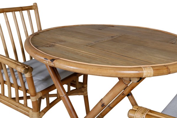 Cane rund matgrupp Ø80 cm natur Venture Home