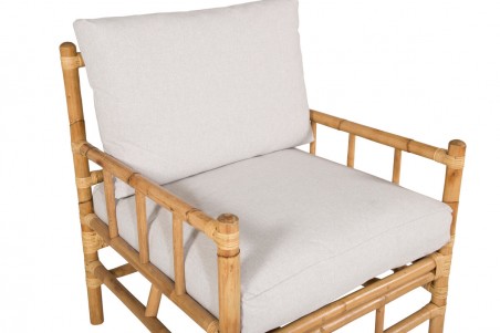 Cane fåtölj natur/grå Venture Home