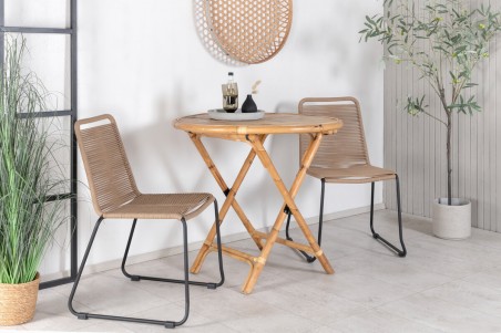 Cane cafébord Ø80 cm natur Venture Home
