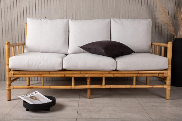 Cane 3-sits soffa natur Venture Home