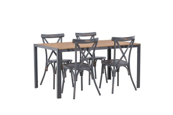 Break, Tablas matgrupp svart/natur Venture Home