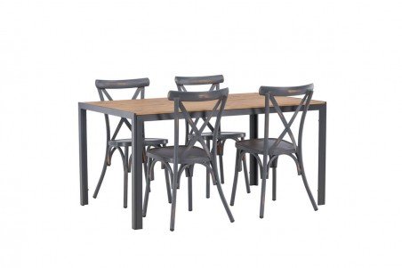 Break, Tablas matgrupp svart/natur Venture Home