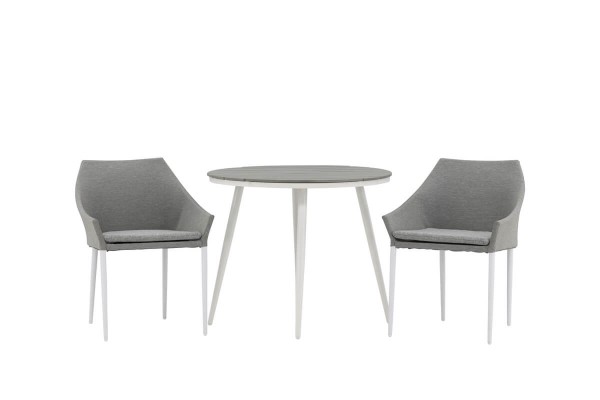 Break, Spoga rund matgrupp Ø90 cm grå/vit Venture Home