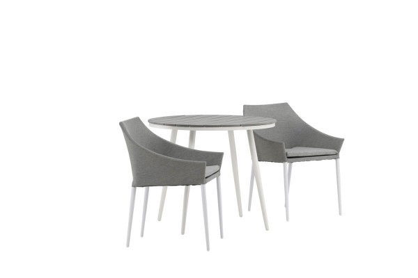 Break, Spoga rund matgrupp Ø90 cm grå/vit Venture Home