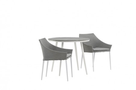 Break, Spoga rund matgrupp Ø90 cm grå/vit Venture Home