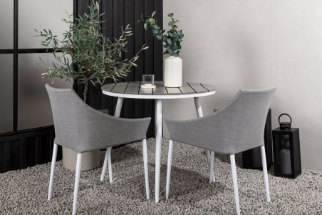 Break, Spoga rund matgrupp Ø90 cm grå/vit Venture Home