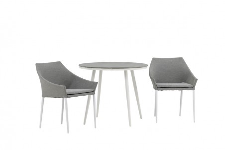 Break, Spoga rund matgrupp Ø90 cm grå/vit Venture Home