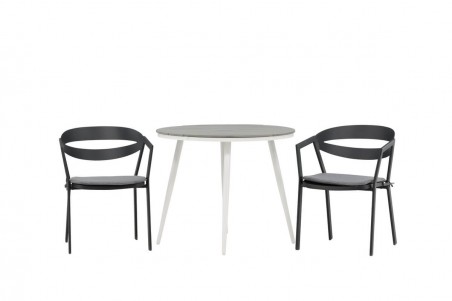Break, Slit rund matgrupp Ø90 cm grå/svart Venture Home