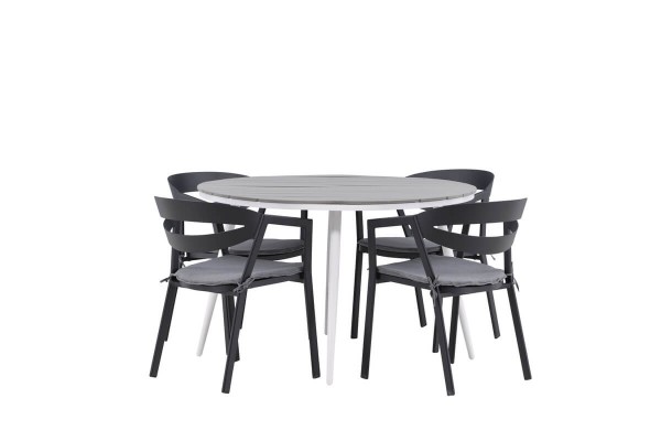 Break, Slit rund matgrupp grå/svart Venture Home