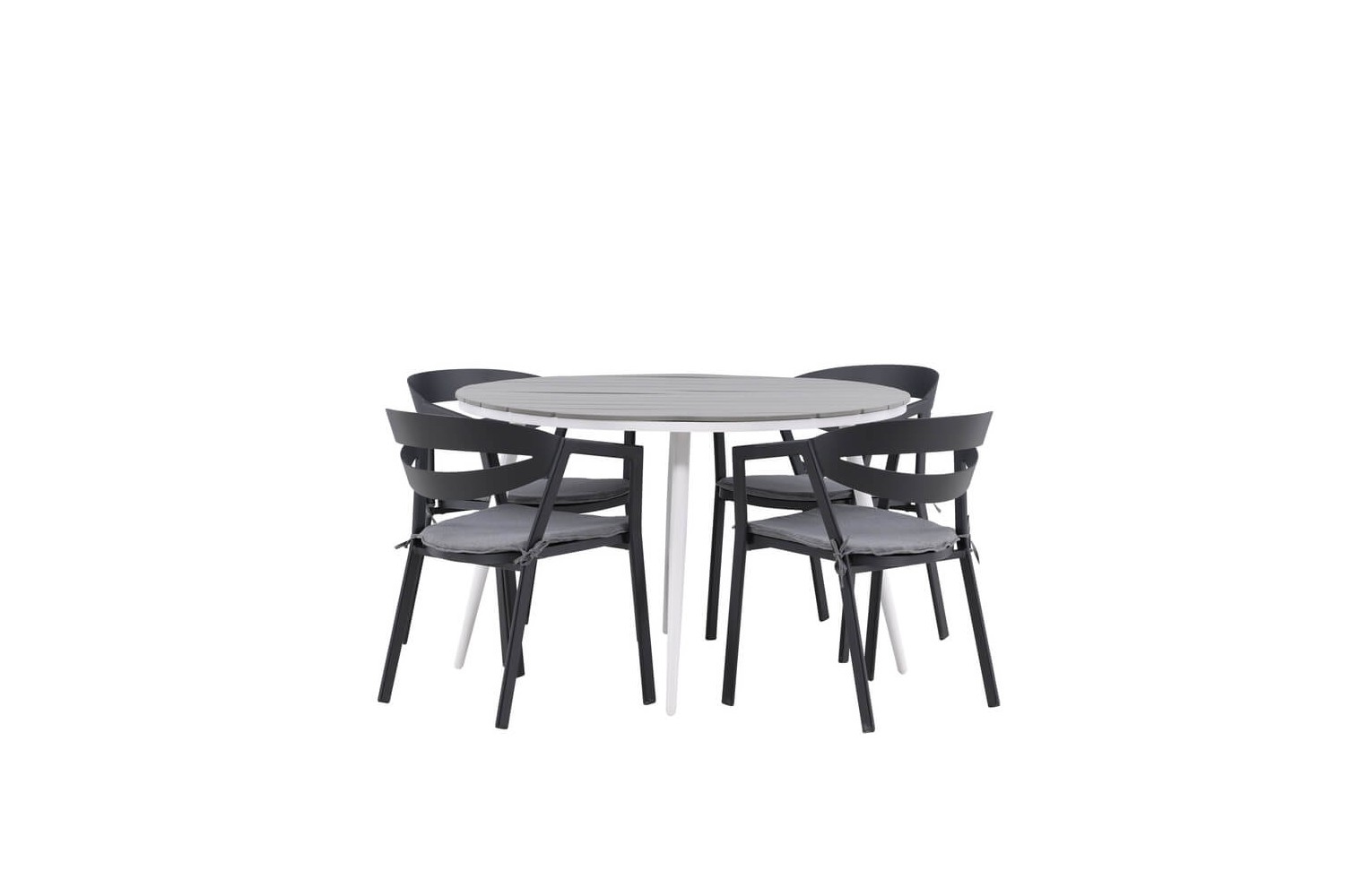 Break, Slit rund matgrupp grå/svart Venture Home