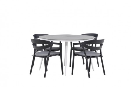 Break, Slit rund matgrupp grå/svart Venture Home