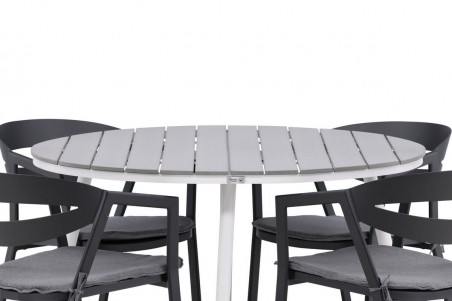 Break, Slit rund matgrupp grå/svart Venture Home