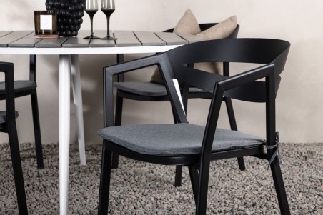 Break, Slit rund matgrupp grå/svart Venture Home
