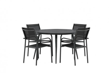 Break, Santorini rund matgrupp Ø120 cm svart Venture Home
