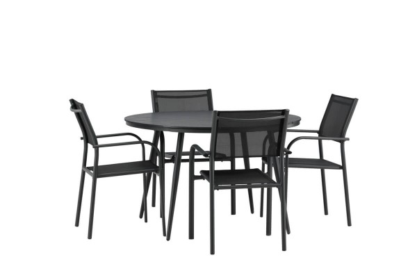 Break, Santorini rund matgrupp Ø120 cm svart Venture Home
