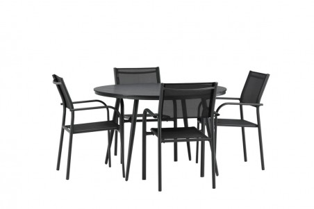 Break, Santorini rund matgrupp Ø120 cm svart Venture Home