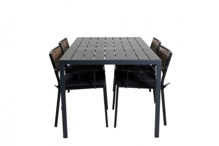 Break, Paola matgrupp svart/natur Venture Home