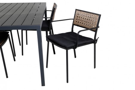 Break, Paola matgrupp svart/natur Venture Home