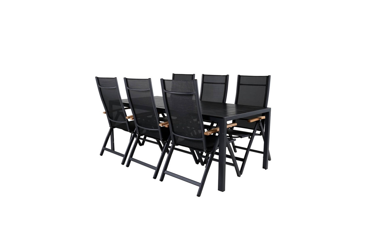 Break, Panama matgrupp 1 bord + 6 stolar svart Venture Home
