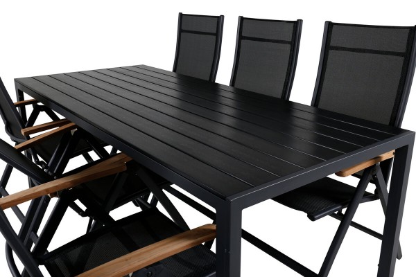Break, Panama matgrupp 1 bord + 6 stolar svart Venture Home