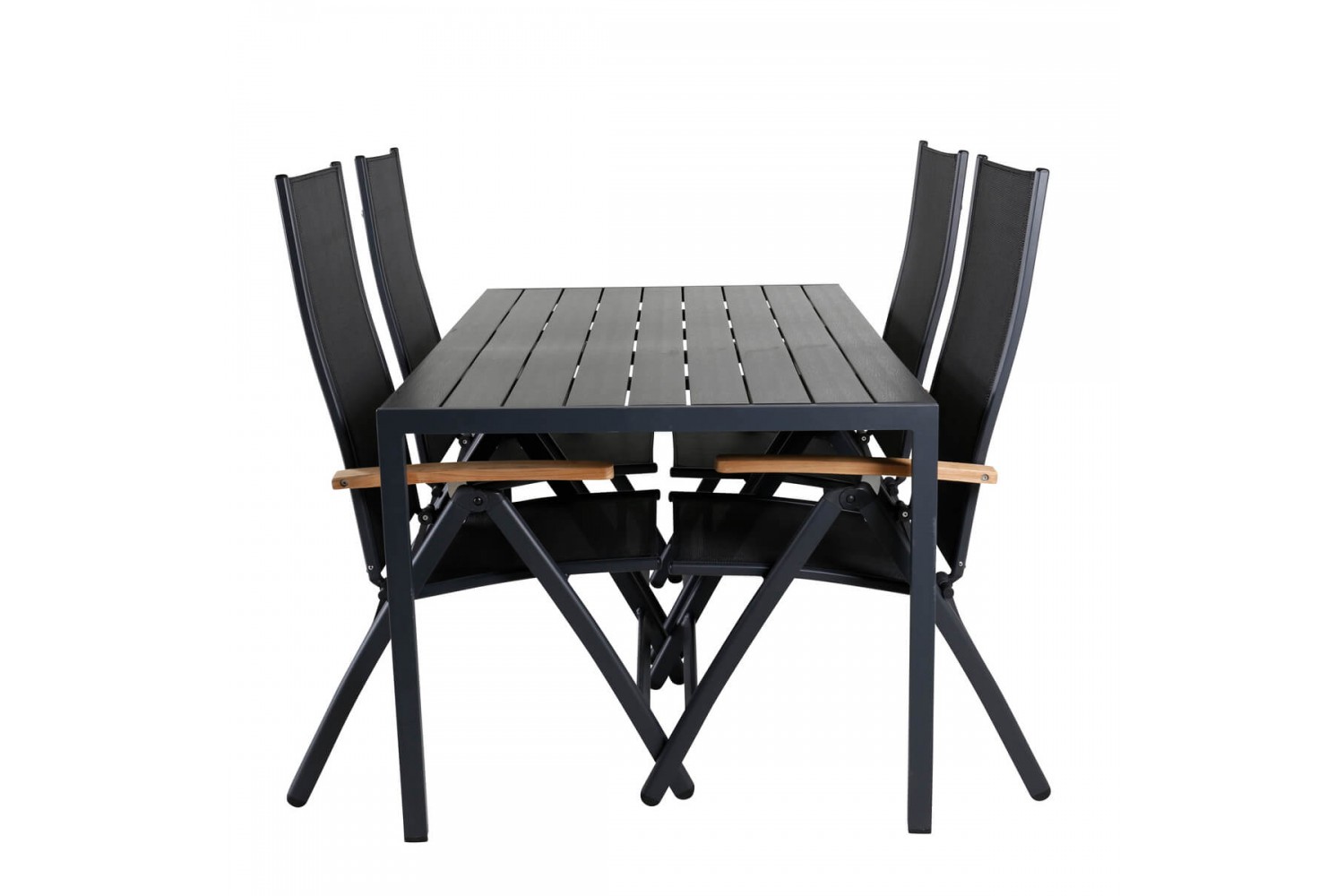 Break, Panama matgrupp 1 bord + 4 stolar svart Venture Home