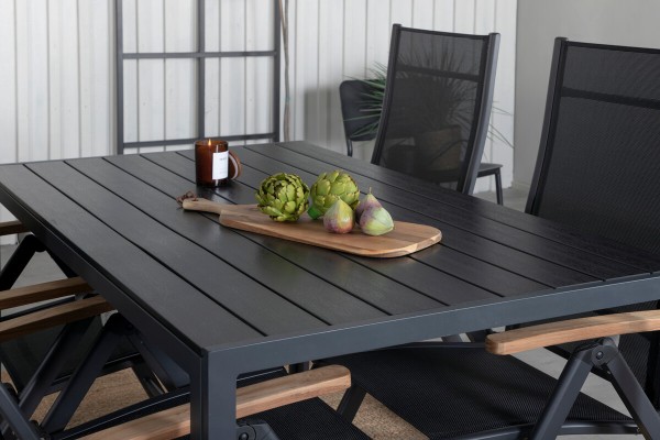 Break, Panama matgrupp 1 bord + 4 stolar svart Venture Home
