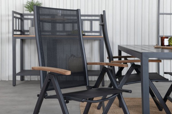Break, Panama matgrupp 1 bord + 4 stolar svart Venture Home