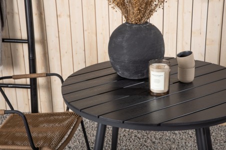 Break, Lindos rund matgrupp svart/brun Venture Home